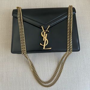 Saint Laurent Cassandra Medium Shoulder Bag Black YSL
